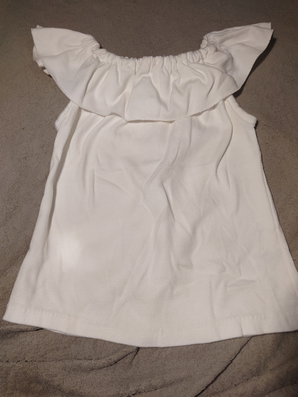 70s Women’s Off-Shoulder Ruffle White Top